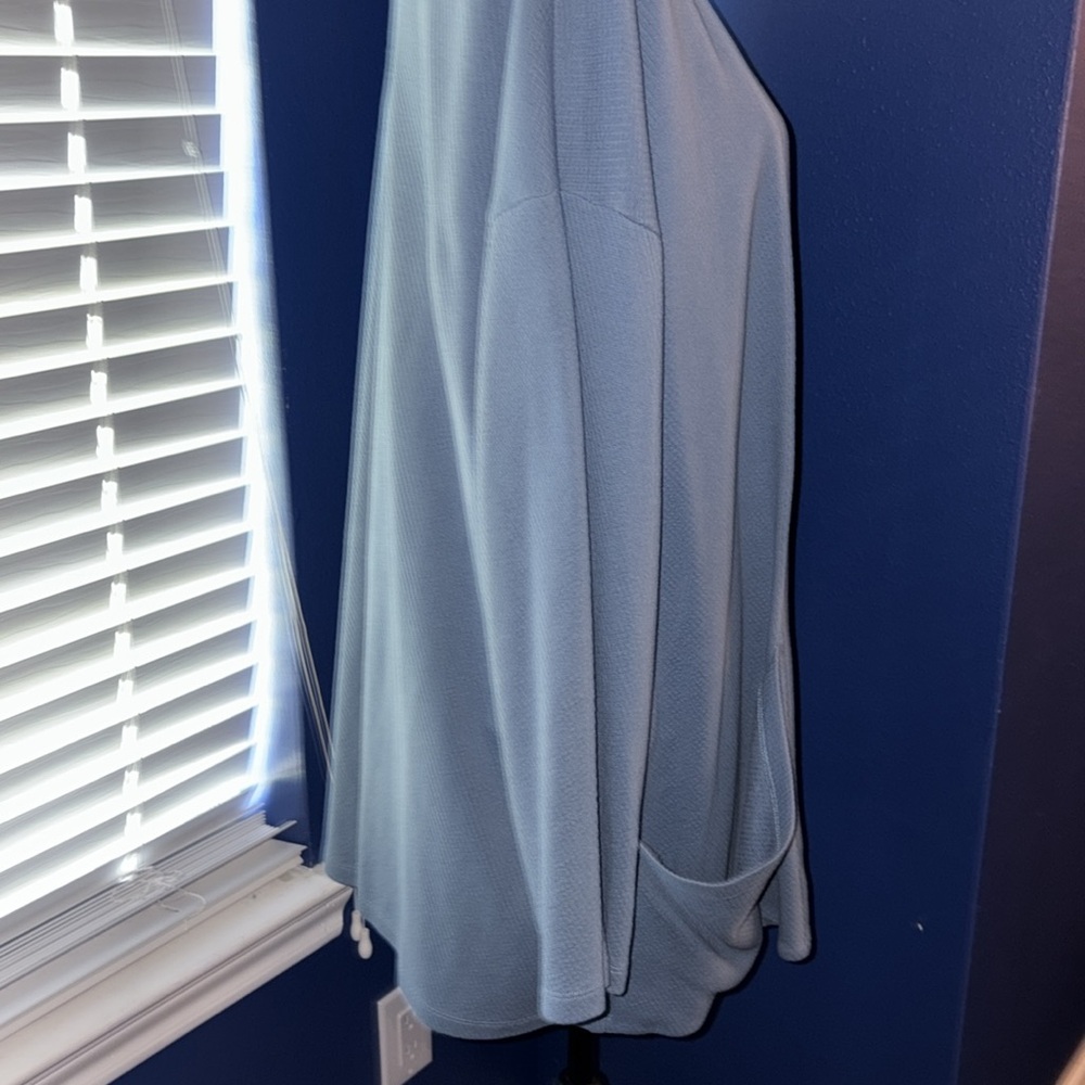 FINAL SALE Eileen Fisher Light Chambray Blue Waffle Blazer - Size XL - Picture 4 of 9